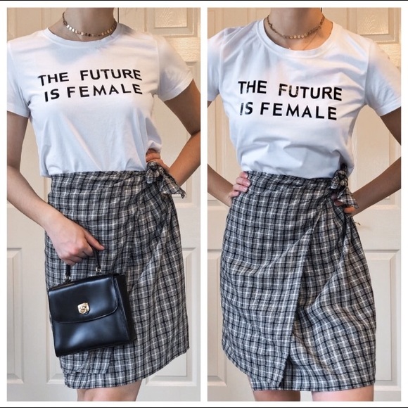 Plaid Wrap Skirt - Picture 1 of 4